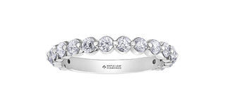18K White Gold & Palladium Alloy (hypoallergenic) 1.00cttw Canadian Diamond Band