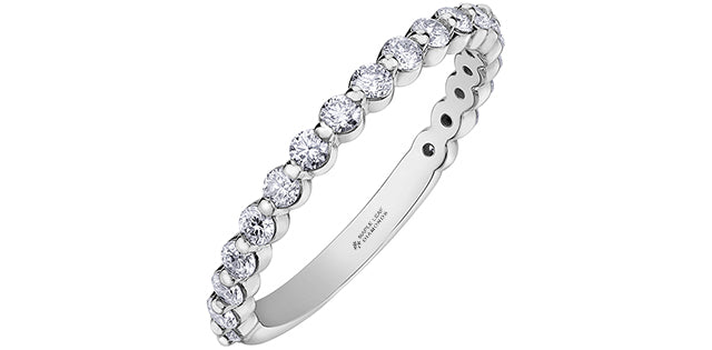 18K White Gold &amp; Palladium Alloy (hypoallergenic) 0.60cttw Canadian Diamond Band