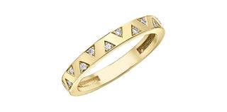 10K Yellow Gold 0.10cttw Diamond Band - size 6.5