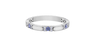 10K White Gold Tanzanite & Diamond Ring, size 6.5