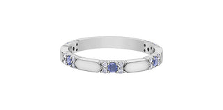 TRACKING - 10K White Gold Tanzanite & Diamond Ring, size 6.5