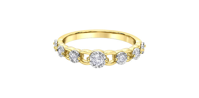 10K Yellow Gold 0.18cttw Diamond Ring