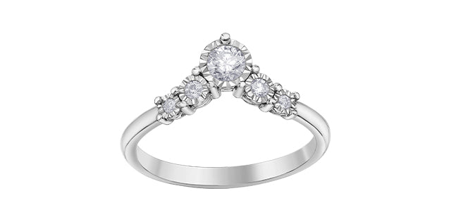 10K White Gold 0.25 cttw Diamond Ring