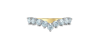 14K Yellow and White Gold Lab Grown Diamond Wedding Band
