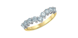 14K Yellow and White Gold Lab Grown Diamond Wedding Band