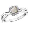 10K White Gold Opal and Diamond Ring