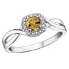 10K White Gold Citrine and Diamond Ring