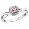 10K White Gold Pink Tourmaline and Diamond Ring