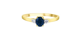 10K Yellow Gold Sapphire & Diamond Ring