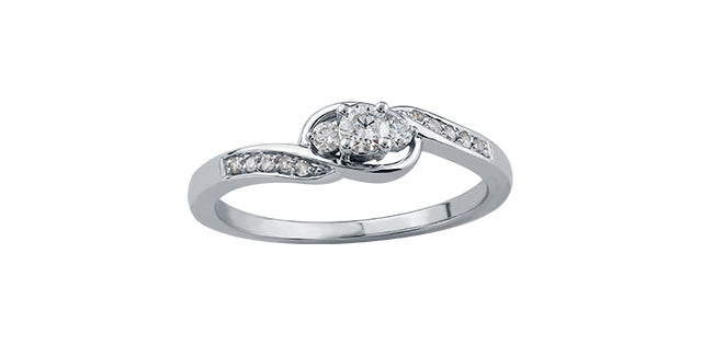 10K White Gold 0.20cttw Diamond Engagement Ring