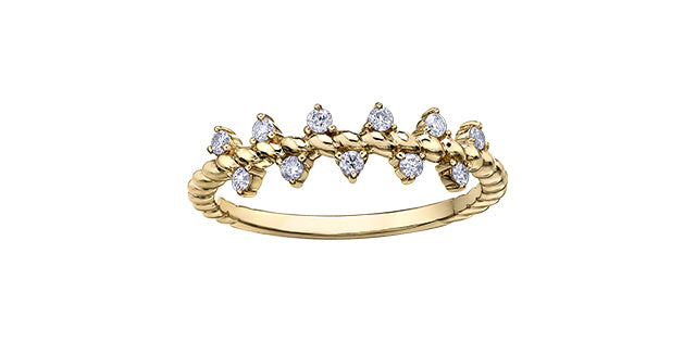 10K Yellow Gold 0.16cttw Diamond Ring