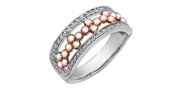 10K White &amp; Rose Gold 0.17cttw Diamond Ring