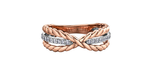 10K White & Rose Gold 0.20cttw Diamond Ring