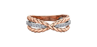 10K White & Rose Gold 0.20cttw Diamond Ring