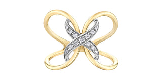 10K Yellow & White Gold 0.09cttw Diamond Ring
