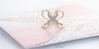 10K Yellow & White Gold 0.09cttw Diamond Ring