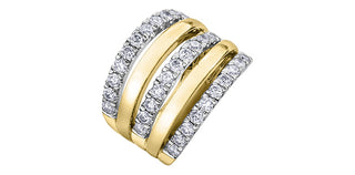 10K Yellow and White Gold 1.50cttw Diamond Ring