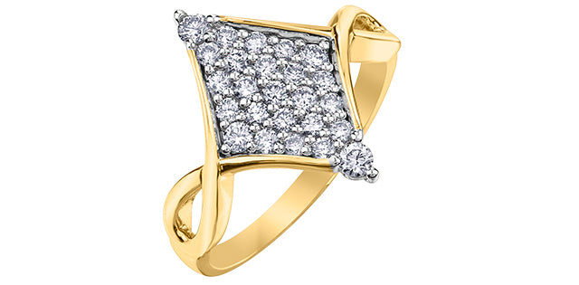 10K Yellow Gold 0.50cttw Diamond Ring - size 6.5