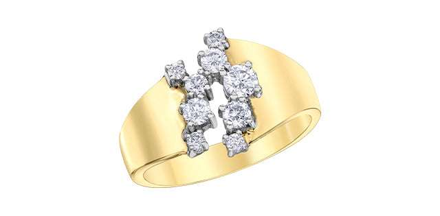 10K 2 Tone Gold 0.50cttw Diamond Ring