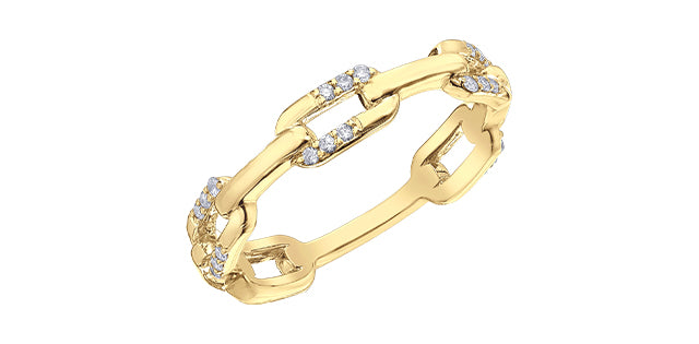 10K Yellow Gold 0.10cttw Diamond Ring