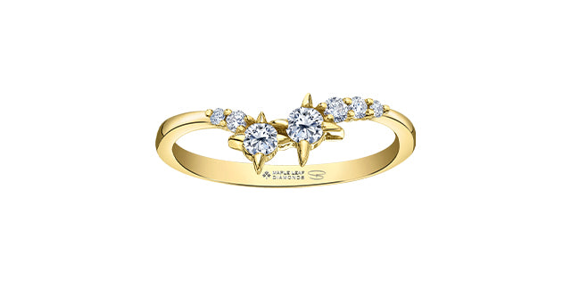 14K Yellow Gold 0.25cttw Canadian Diamond Shooting Star Ring