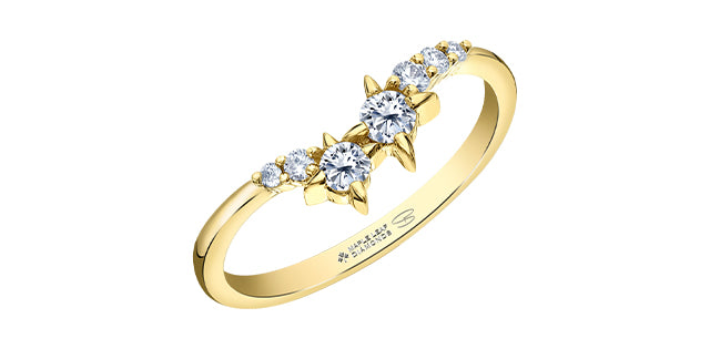 14K Yellow Gold 0.25cttw Canadian Diamond Shooting Star Ring