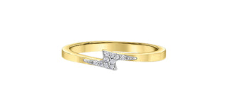 10K Yellow Gold 0.04cttw Diamond Lightning Bolt Ring