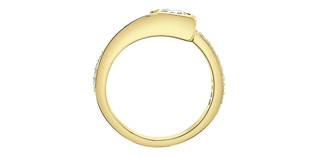 14K Yellow Gold 1.30cttw Lab Grown Diamond Ring