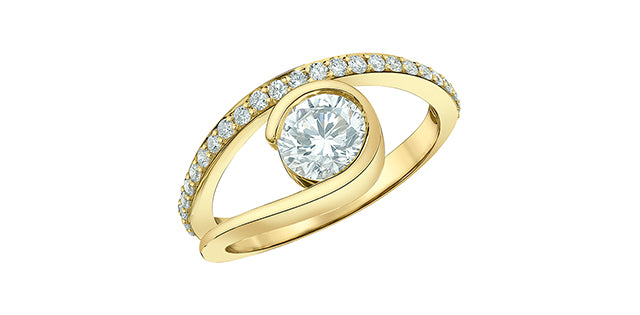 14K Yellow Gold 1.30cttw Lab Grown Diamond Ring - / 4