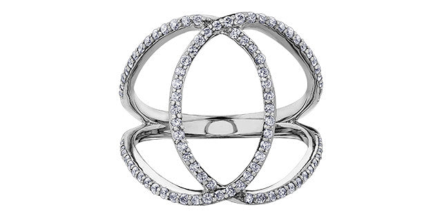 10K White Gold 0.45cttw Diamond Ring, 6.5 - /