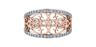 10K White & Rose Gold Diamond Ring