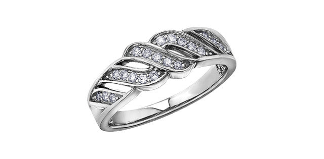 10K White Gold 0.18cttw Diamond Ring