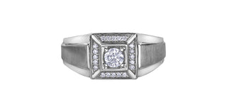 10K White Gold 0.31 ct Canadian Diamond Men's Ring