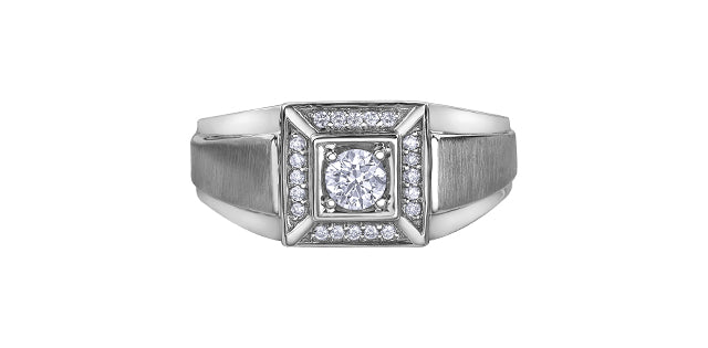 10K White Gold 0.31 ct Canadian Diamond Men&#39;s Ring