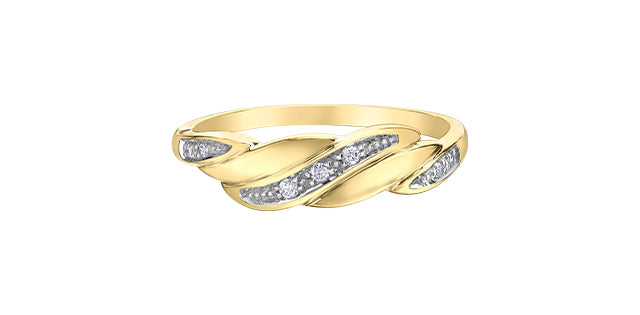 10K Yellow Gold 0.05cttw Diamond Ring