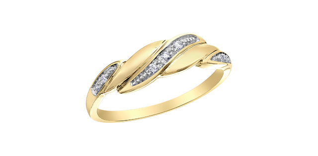 10K Yellow Gold 0.05cttw Diamond Ring