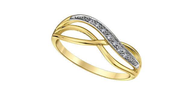 10K Yellow Gold 0.03 cttw Diamond Ring
