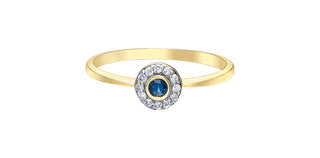 10K Yellow Gold Sapphire & Diamond Ring