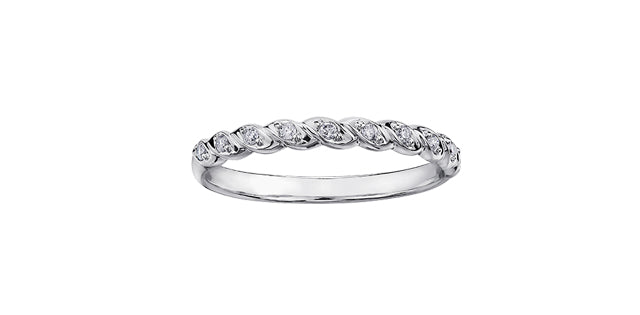 10K White Gold 0.08cttw Diamond Ring