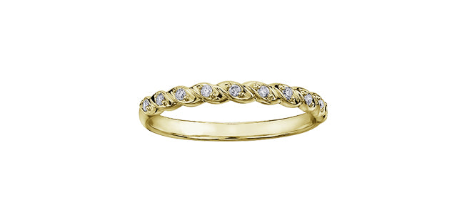 10K Yellow Gold 0.08cttw Diamond Ring