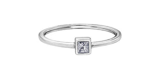 10K White Gold 0.10cttw Princess Cut Diamond Ring