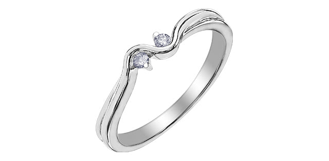 10K White Gold 0.06cttw Diamond Ring