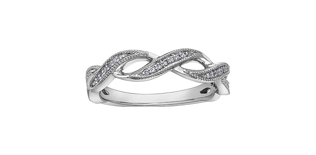 10K White Gold 0.095cttw Diamond Ring