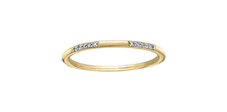 Banda de diamantes de 0,10 quilates en oro amarillo de 10 quilates - talla 6,5