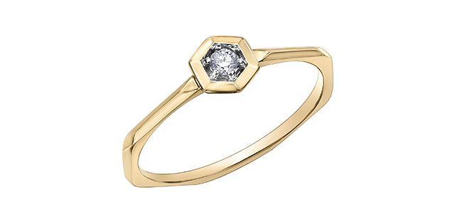 10K Yellow Gold 0.05cttw Diamond Ring