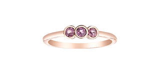 Anillo de granate rodalita genuino de oro rosa de 10 quilates de 0,30 quilates, tamaño 6,5
