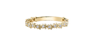 10K Yellow Gold 0.06cttw Diamond Ring, Paw Prints Band