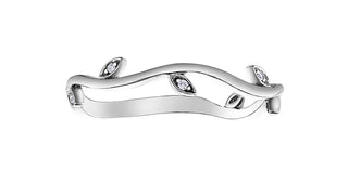 Anillo de vid de diamantes de oro blanco de 10 quilates de 0,02 quilates 