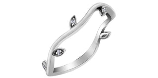 Anillo de vid de diamantes de oro blanco de 10 quilates de 0,02 quilates 