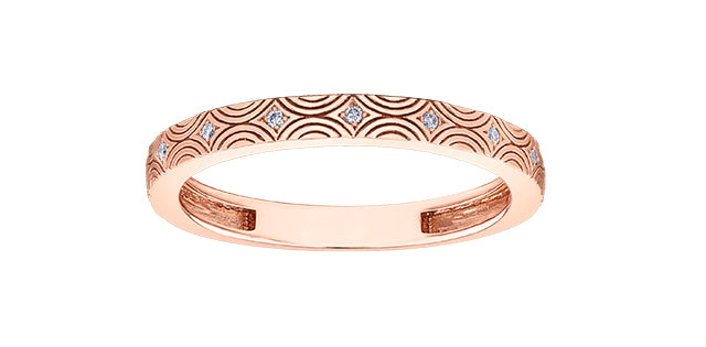 10K Rose Gold 0.036cttw Diamond Ring